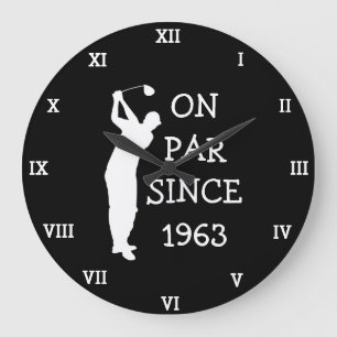 1963 Golfer Birthday 60th funny Seventy Par Large Clock
