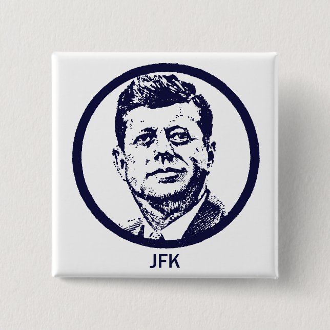 1963 JFK 15 CM SQUARE BADGE (Front)