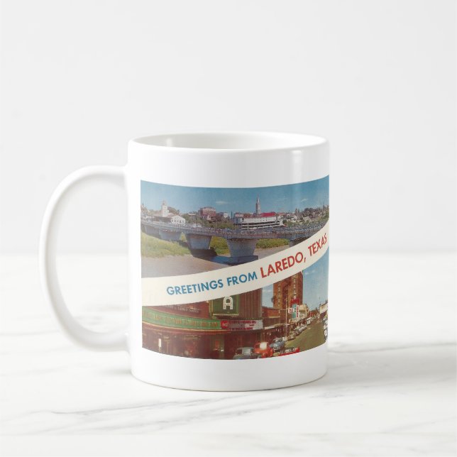 1963 Laredo, TX postcard Coffee Mug (Left)
