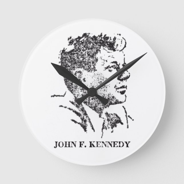 1963 profile of John F. Kennedy Round Clock (Front)