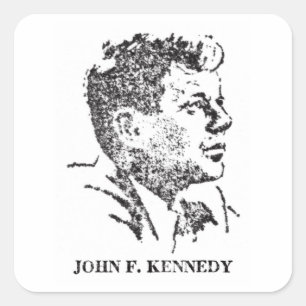 1963 profile of John F. Kennedy Square Sticker