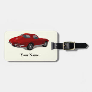 1963 Red Corvette Stingray Luggage Tag