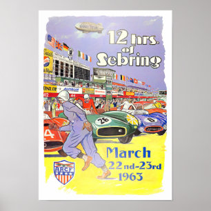 1963 Sebring 12h Grand Prix Poster