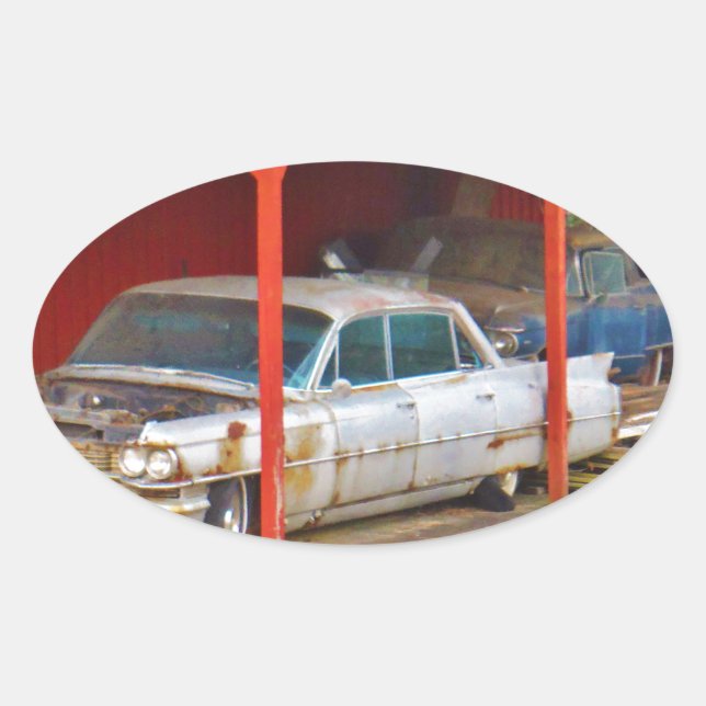 1963 Silver Sadan deville Oval Sticker (Front)