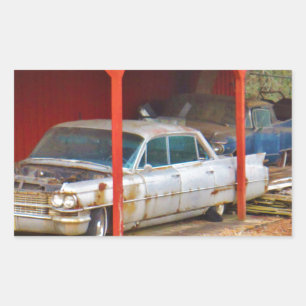 1963 Silver Sadan deville Rectangular Sticker