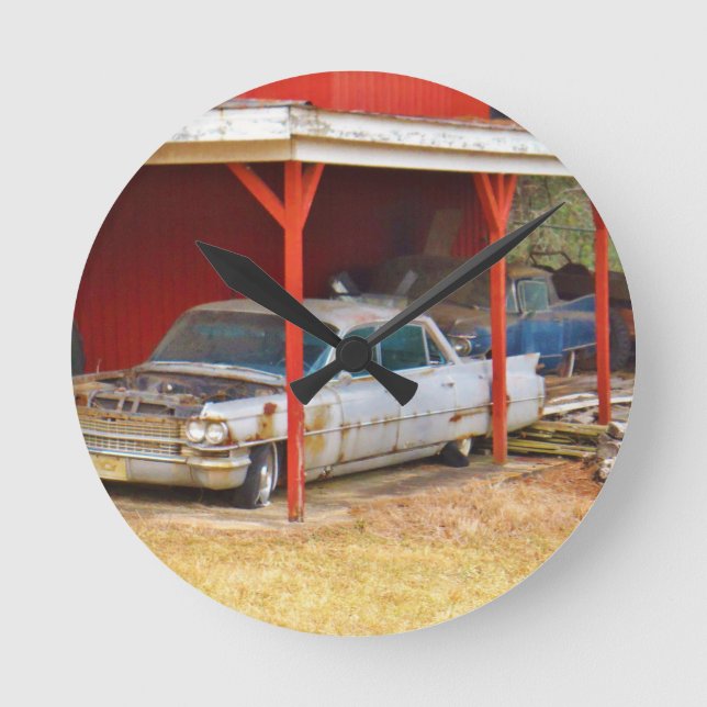 1963 Silver Sadan deville Round Clock (Front)