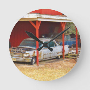 1963 Silver Sadan deville Round Clock