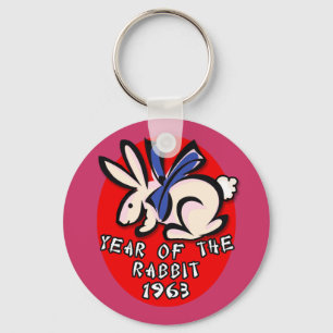 1963 Year of the Rabbit Apparel and Gifts Key Ring