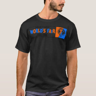 196465 New York Worlds Fair Colour Text Bar Black T-Shirt