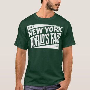 196465 New York Worlds Fair Tiki Font White T-Shirt