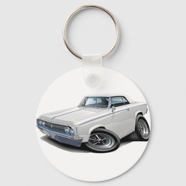 1964-65 Cutlass White Car Key Ring (Front)