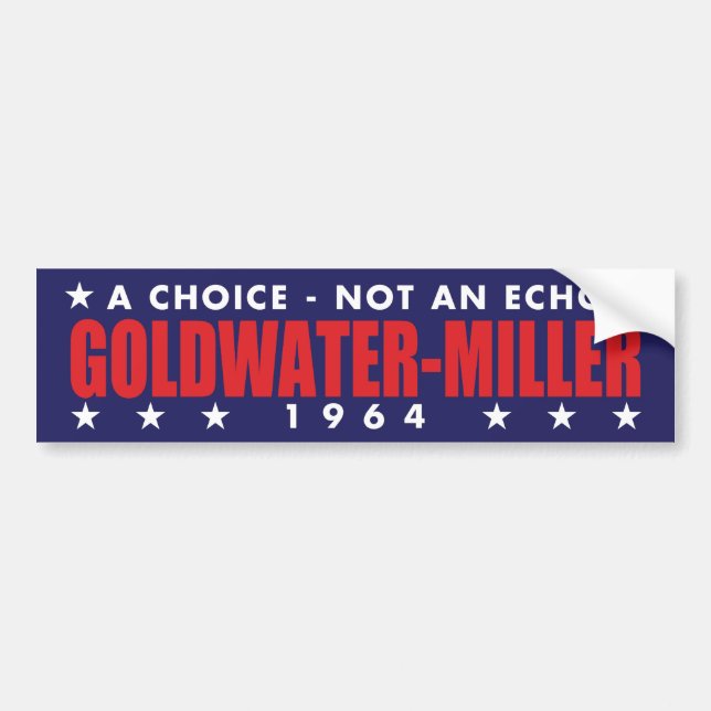 1964 Goldwater Miller Vintage Bumper Sticker (Front)