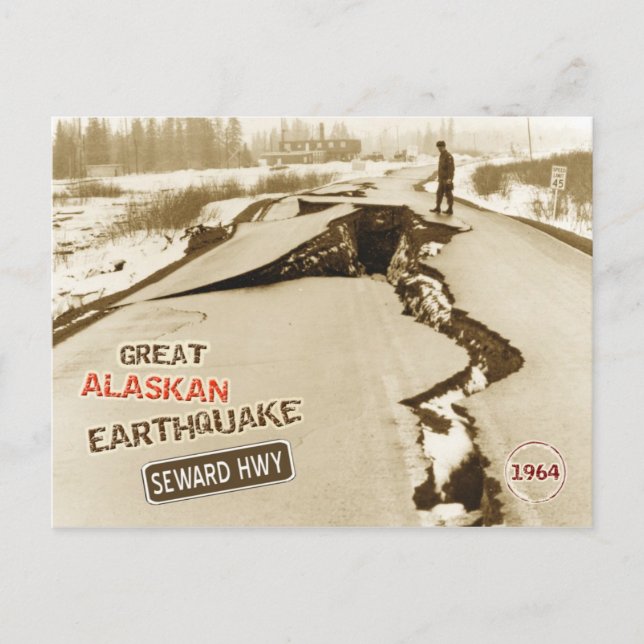 1964 Great Alaskan Earthquake Postcard (Front)