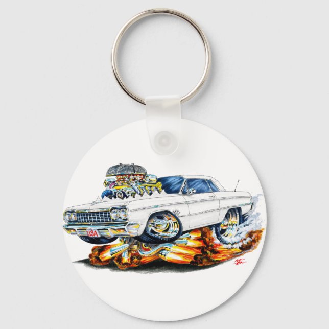 1964 Impala White Car Key Ring (Front)
