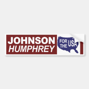 1964 Johnson Humphrey For The USA Bumper Sticker
