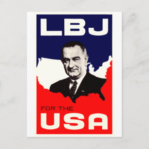 1964 LBJ for the USA Postcard