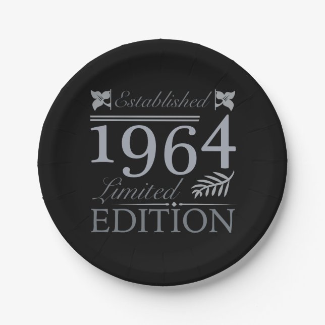 1964 Limited Edition 60 Years Old Paper Plate (Front)