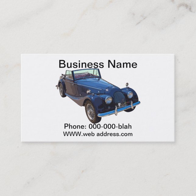 1964 Morgan Plus 4 Convertible Sports Car Business Card (Front)