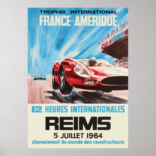 1964 Reims 12 hour International France America Poster (Front)