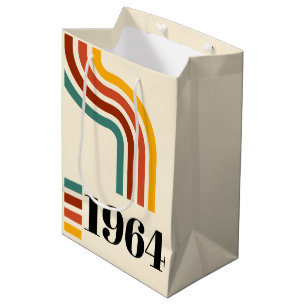 1964 Retro Stripe Vintage Poster Medium Gift Bag