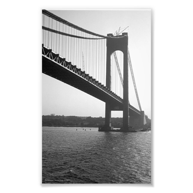 1964 Verrazano- Narrows Bridge New York Suspension Photo Print (Front)