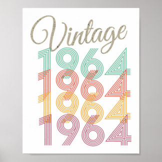 1964 Vintage Style Birthday Poster