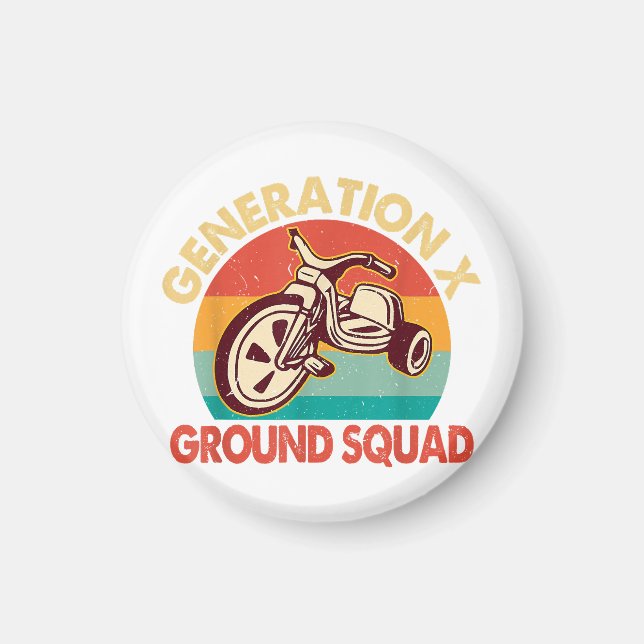 1965-1980 Generation Gen X Generation X Ground Squ Magnet (Front)