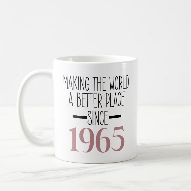 1965 Birthday 60th Years Old Gifts Women Coffee Mug (Left)