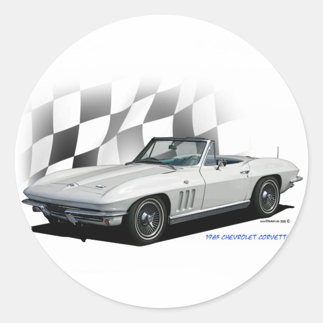 1965 Chevrolet Corvette Classic Round Sticker (Front)