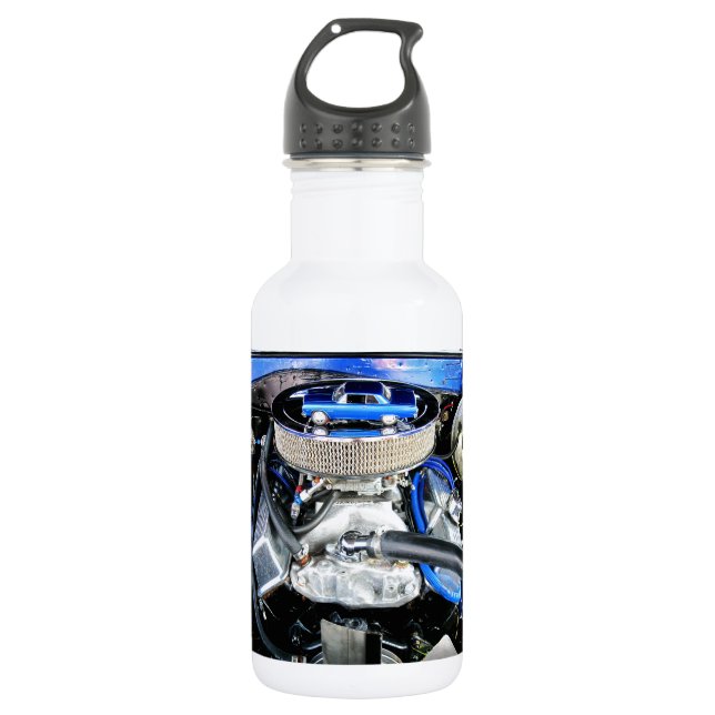1965 Chevy Chevelle Blue 532 Ml Water Bottle (Front)