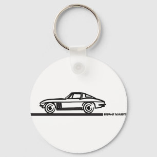 1965 Corvette Stingray Split Blk Key Ring