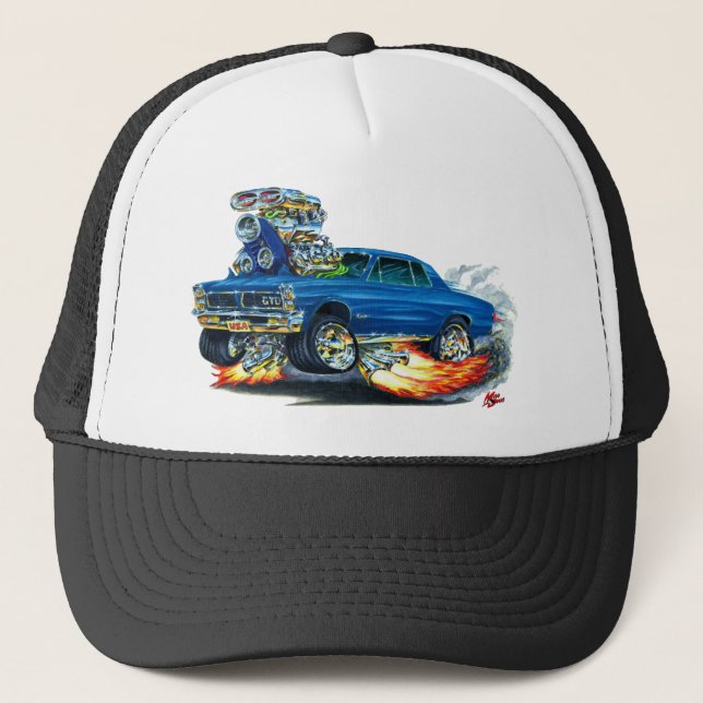 1965 GTO Blue Car Trucker Hat (Front)