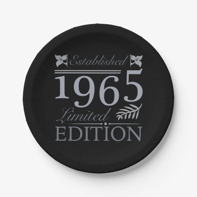 1965 Limited Edition 60th Birthday Paper Plate (Front)
