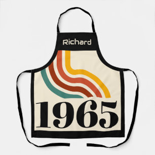 1965 Retro Stripe Vintage 60th Birthday Apron