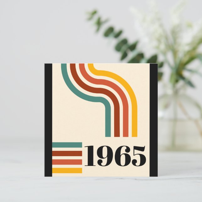 1965 Retro Stripe Vintage Poster Invitation (Standing Front)