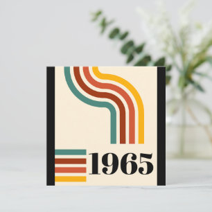 1965 Retro Stripe Vintage Poster Thank You Card