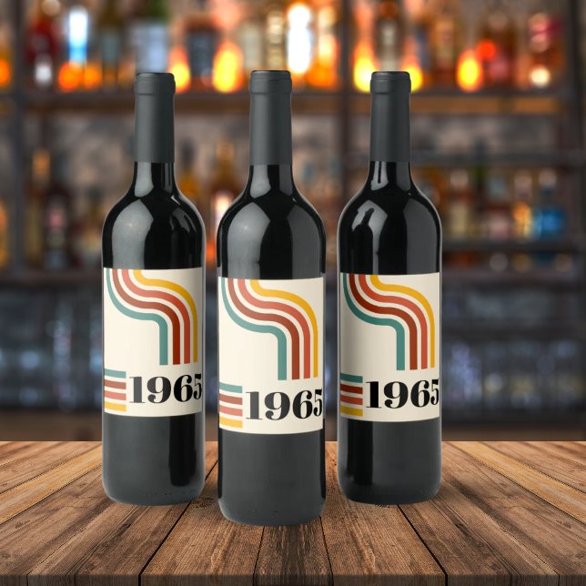 1965 Retro Stripe Vintage Poster Wine Label (Creator Uploaded)