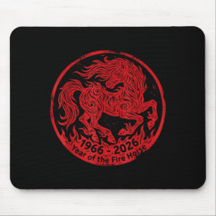1966 2026 year of the fire horse 60th birthday mouse pad