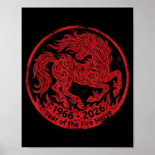 1966 2026 Year of The Fire Horse 60th Birthday Poster