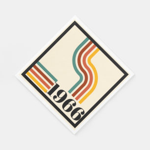 1966 60th Birthday Retro Stripe Vintage Napkin