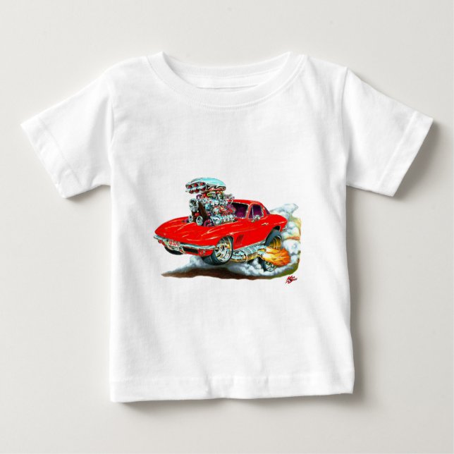 1966-67 Corvette Red Car Baby T-Shirt (Front)