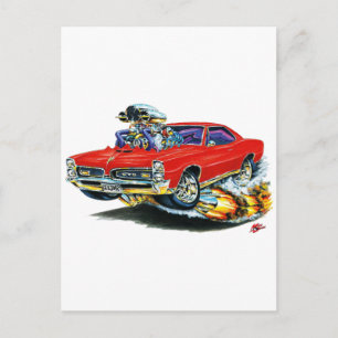 1966-67 GTO Red Car Postcard