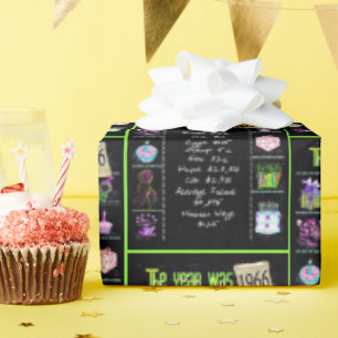 1966 Birthday Year Trivia Wrapping Paper