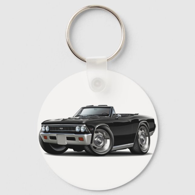 1966 Chevelle Black Convertible Key Ring (Front)