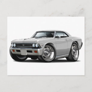 1966 Chevelle White Car Postcard