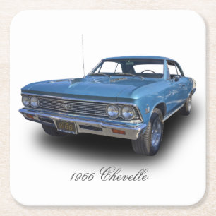 1966 CHEVROLET CHEVELLE SS SQUARE PAPER COASTER