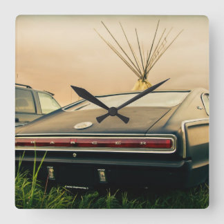 1966 Dodge Charger Square Wall Clock