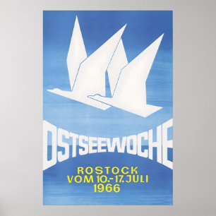 1966 Eastern Germany Poster Baltic Sea Week