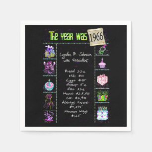 1966 Fun Facts Card Napkins