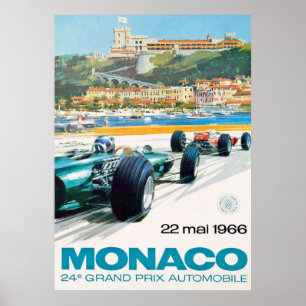 1966 MONACO Grand Prix Racing Poster